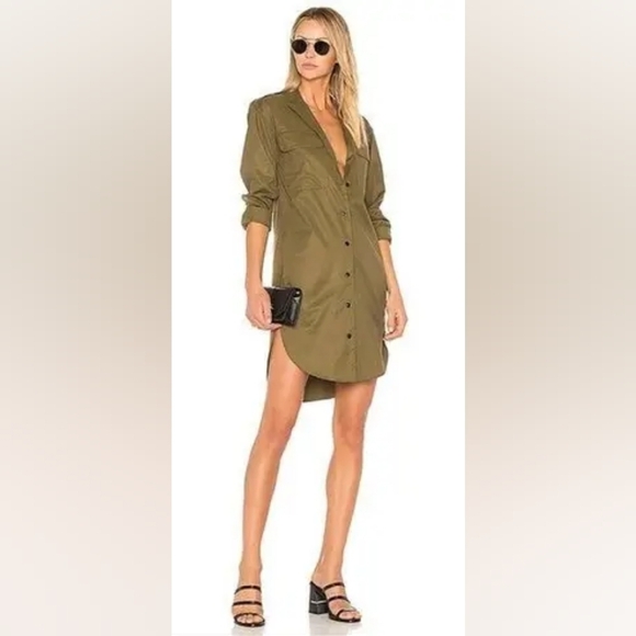 Rag & Bone Mason Olive Green Shirt Dress in Small - Picture 1 of 7